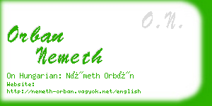 orban nemeth business card